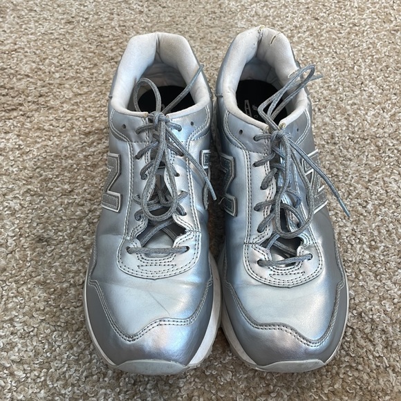 Women’s New Balance 515 Sparkly Silver Sneakers - Picture 2 of 6